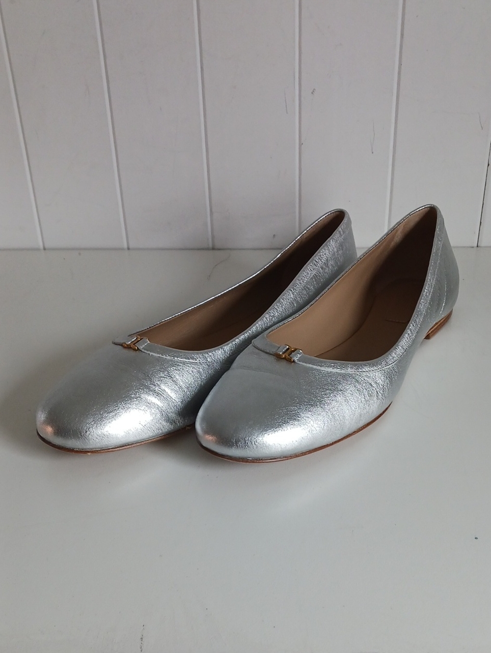 CHLOE NEW SILVER MARCIE BALLERINA FLATS - Picture 7 of 8